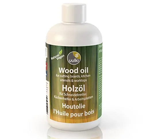 UULKI | Olio naturale per tagliere vegano per tagliere di legno e bambù, blocco da macella...