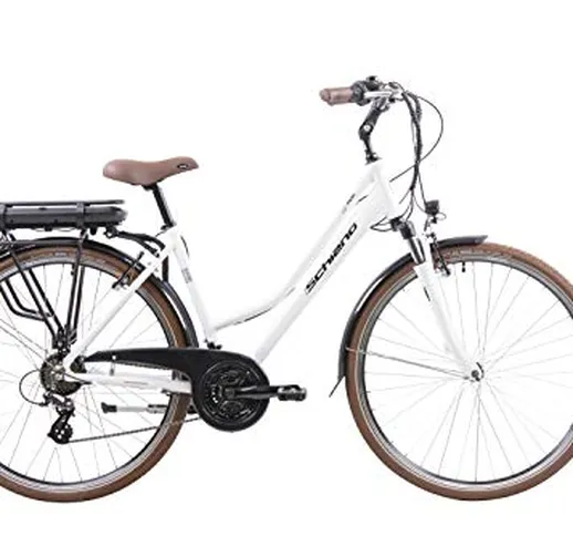F.lli Schiano E-Ride Bicicletta Elettrica Da Città, Donna, Bianco