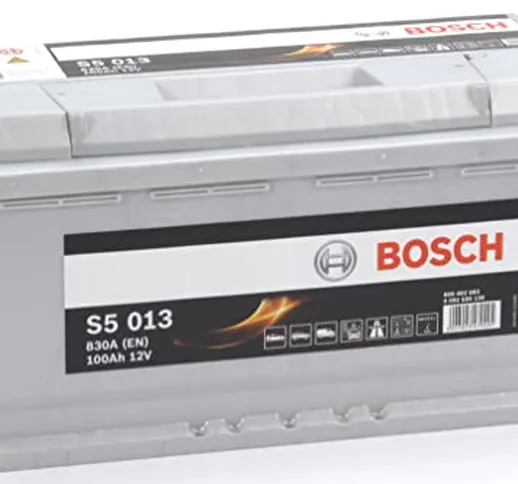 Bosch S5013, Batteria per Auto, 100A/h - 830A, Tecnologia al Piombo-Acido, per Veicoli Sen...