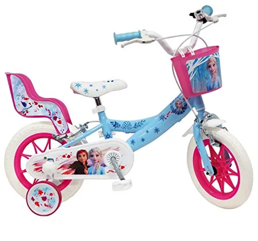 Mondo Toys - Bici Mod. FROZEN II DELUXE per bambino / bambina - misura 12’’ - rotelle e fr...