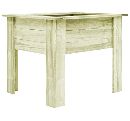 Festnight Fioriera da Giardino Esterno con Piedini in Legno Impregnato FSC 50 x 50 x 80 cm...