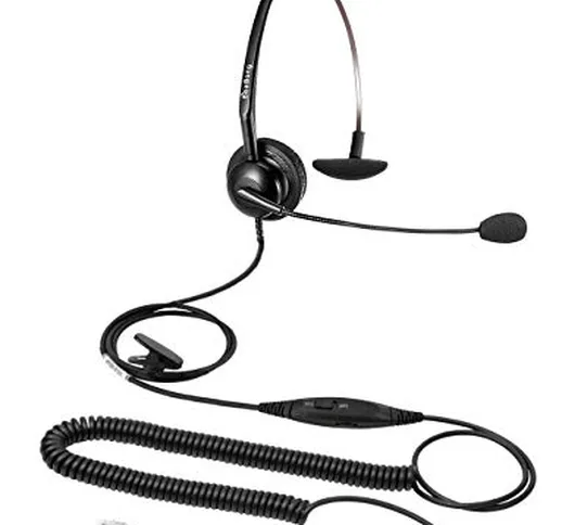 Cuffia telefonica Mono RJ9 Headset Call Center con microfono per annullamento rumore per C...