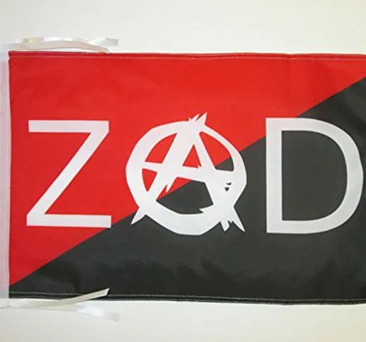 AZ FLAG Bandiera Anarchia ZAD 45x30cm - BANDIERINA ANARCHICA 30 x 45 cm cordicelle