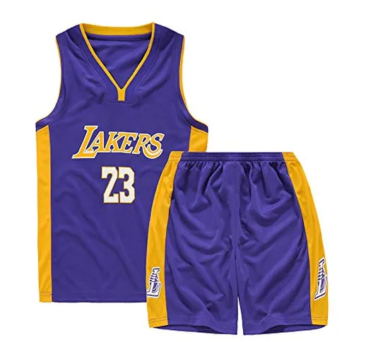 BCGG® # 23 Maglia Lebron James Lakers, Canotta da Basket Stella da Ragazzo, Abbigliamento...
