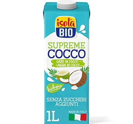 Isola Bio Bevanda di Cocco Supreme, Latte di Cocco e Acqua di Cocco, 100% Ingredienti Natu...