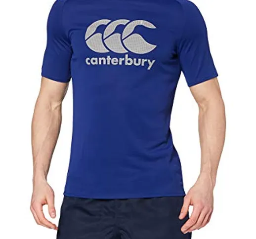 Canterbury, VapoDri Large Logo Training, Maglietta da Rugby, Uomo, Blu (Royal), L