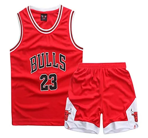 Formesy Ragazzi Ragazze Chicago Bulls Jorden # 23 Pantaloncini da Basketball Jersey Set di...