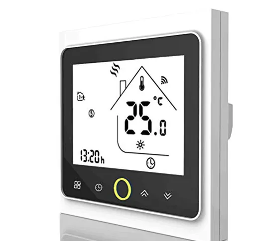 Qiumi Termostato WiFi per riscaldamento di caldaie a gas/acqua funziona con Amazon Alexa G...