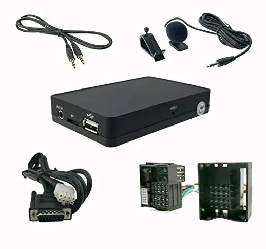 Vivavoce Bluetooth A2DP, USB, SD, AUX, CD, kit adattatore per auto Mini Cooper R50, R52, R...