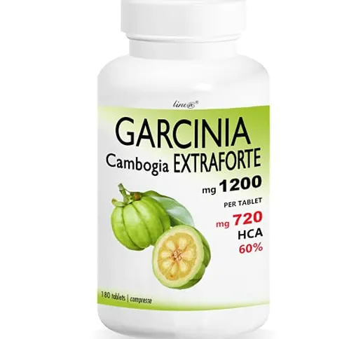 Garcinia Cambogia EXTRAFORTE 1200 mg per CPR | 720 HCA | 180 compresse (3 mesi) 100% PURE...