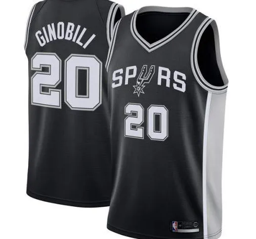 canottejerseyNBA Manu Ginobili, San Antonio Spurs #20 Jersey Maglia Canotta, Stile di Abbi...