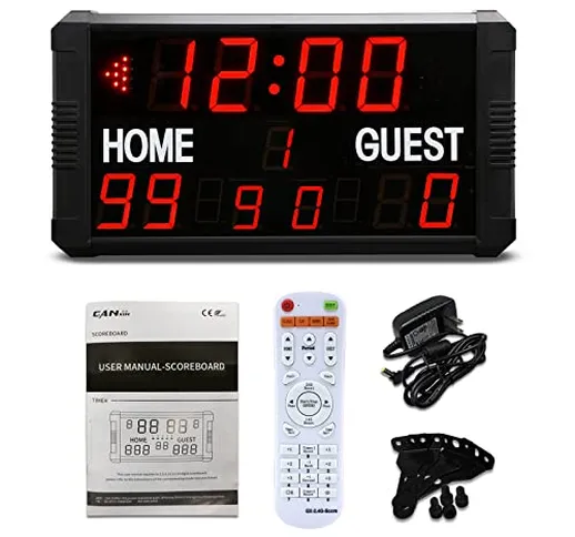 GAN XIN 14/24S Shot-clock LED tabellone segnapunti elettronico digitale per pallacanestro...