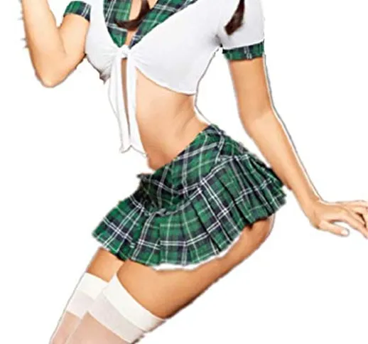 Scuola Ragazza Costume da Lingerie Babydoll Sexy Donna School Girl Uniform Costume Vestito...