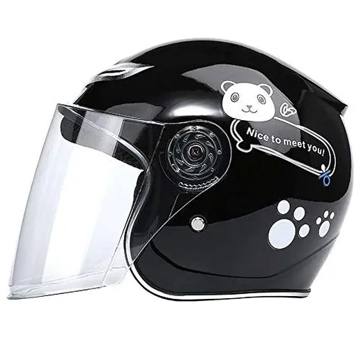 ZYW Casco Moto per Bambini Casco Casco Modello del Fumetto per Bambini Unisex Antiurto Cic...