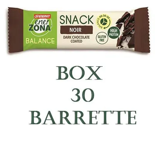 Enerzona Snack 40-30-30 Confezione da 30 Barrette Gusto: NOIR DARK CHOCOLATE COATED