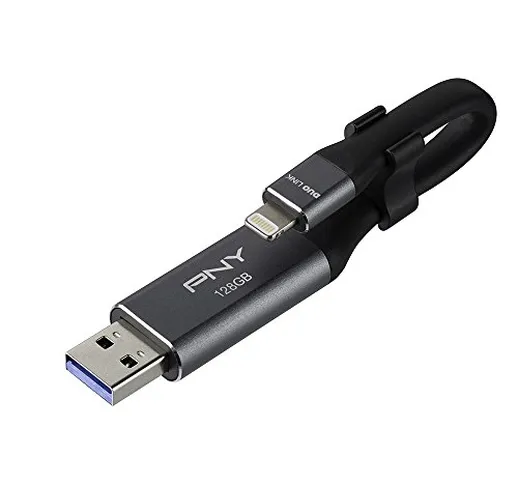 PNY Duo Link 3.0 Chiavetta USB per Dispositivi Apple, 128 GB