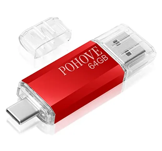 POHOVE Chiavetta USB 64 GB, 2 in 1 Tipo C Penna USB 64 Giga USB C Pendrive 64gb Type C USB...