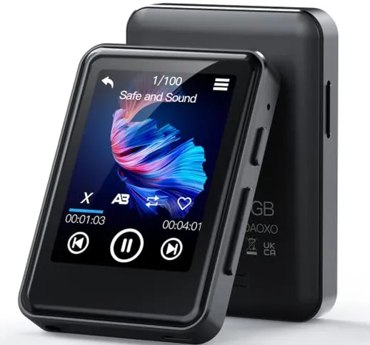 ZOOAOXO 64GB Lettore MP3 con Bluetooth 5.2, con 2.4" Touch Reattivo Screen, Altoparlante I...