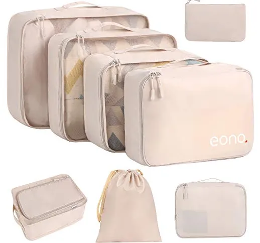 Eono by Amazon - Organizer Valigia Set di 8, Cubi da Viaggio, Cubi di Imballaggio Organize...