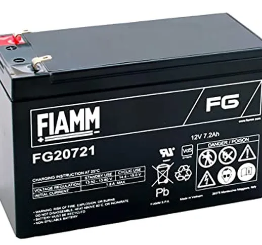 FIAMM FG20721 batteria UPS 7,2 Ah 12 V - Batteria UPS (Nero, 7,2 Ah, 12 V, 1 pezzo(i), 5 a...