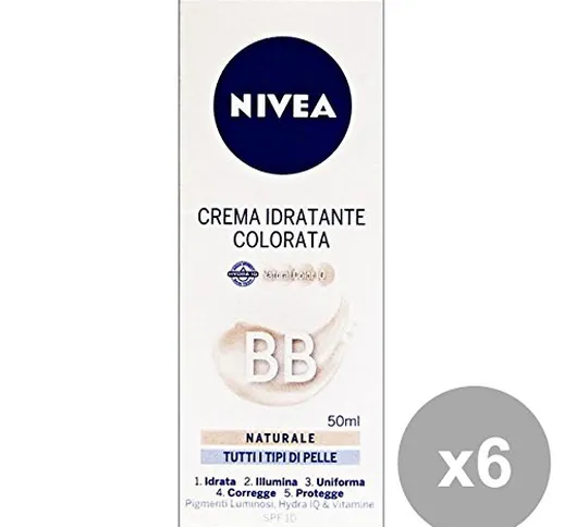 Set 6 NIVEA Crema BB COLORATA Naturale Idratante 50 Ml. 86700 Cura del viso