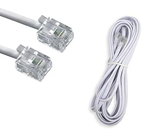 Vetrineinrete® Prolunga telefonica cavo da 1.5 3 5 10 metri connettori plug RJ11 modem tel...