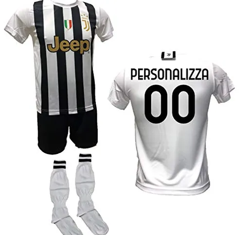 DND Di D'Andolfo Ciro Completo Calcio Maglia bianconera Home Personalizzabile, Pantaloncin...