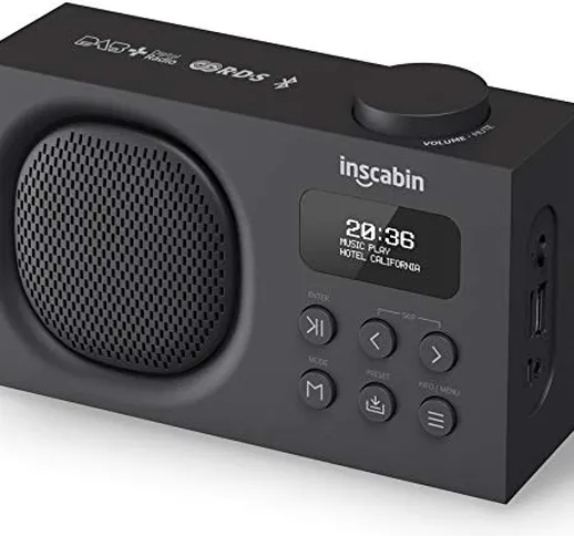 Inscabin P2 Portable DAB/DAB + FM Radio digitale/Altoparlante wireless portatile con Bluet...