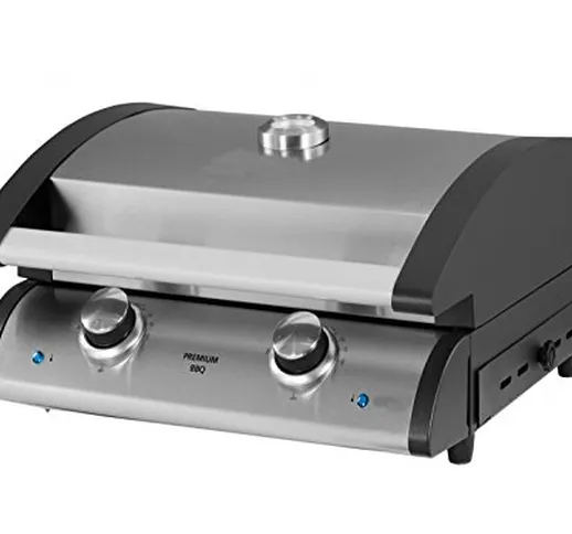 Traedgard® Barbecue da Tavolo Elettrico Indio 300, 2400 Watt, 2 Fiamme Fino a 300 Gradi, t...