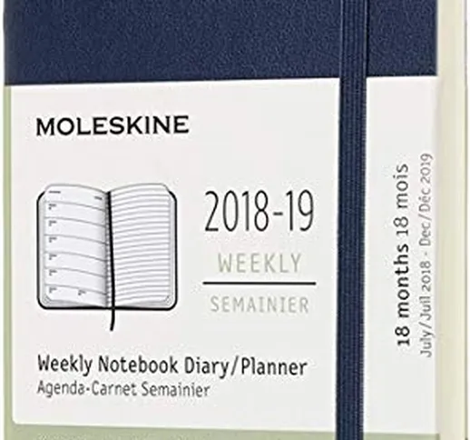Moleskine 2018 - 2019 Agenda Settimanale 18 Mesi, con Spazio per Note, Tascabile, Copertin...