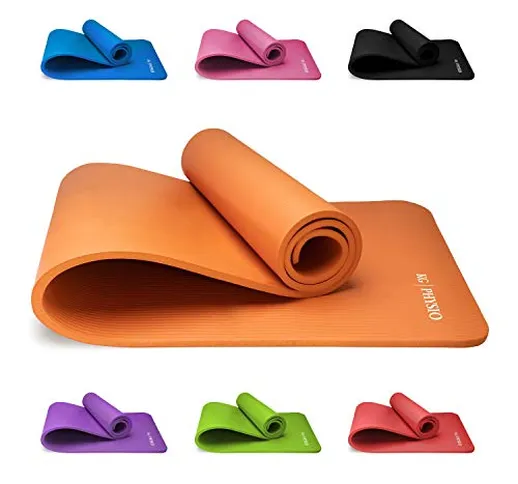 Tappetino Fitness Yoga Ginnastica Per Palestra Allenamento 180 X 60 cm Spessore 1 cm ultra...