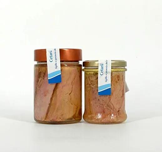 Filetti di tonno pinna gialla del Mediterraneo in olio d’oliva. Vaso vetro – 200g