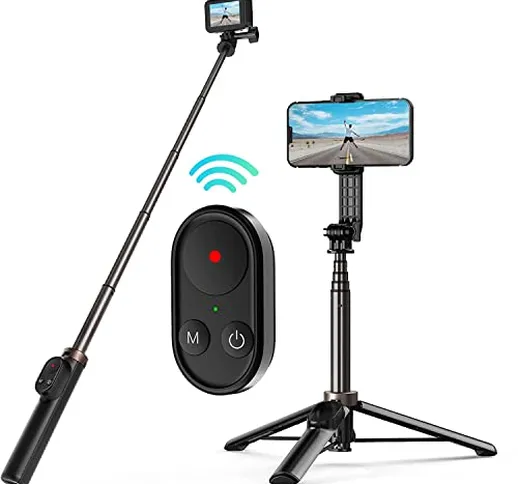 TELESIN 3-in-1 Bastone Selfie Contenere Wireless Telecamere Remote Controller per GoPro He...