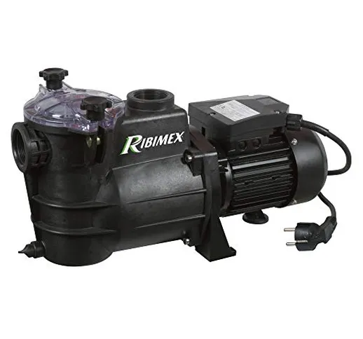 Ribimex PRSWIM750 Pompa Piscina Swim 750, 1000 W 195 l/min, Nero, 28x21x52 cm