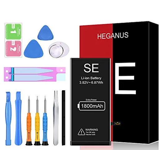 Heganus Batteria compatibile con iPhone SE | 2020 Data di produzione | Manuale Profi Kit S...