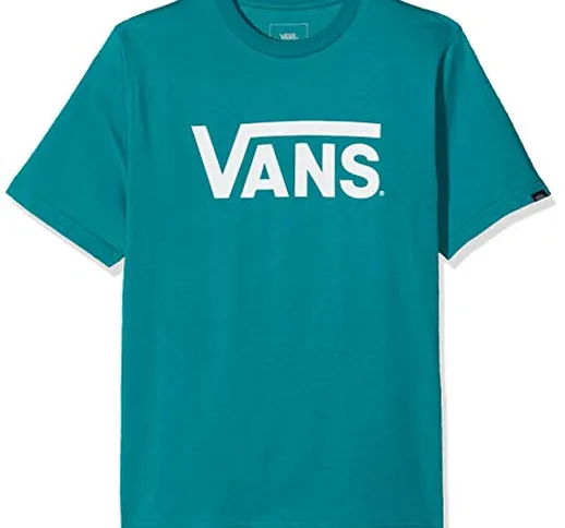 Vans Classic Boys T-Shirt, Verde (Quetzal-White TD), Large Bambino