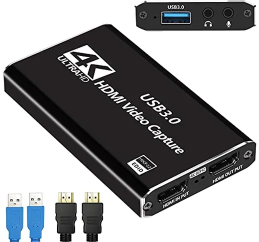 Scheda di Acquisizione Video Audio 4K,Registrazione Video HDMI, 4K dispositivo di acquisiz...