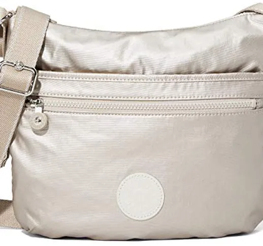 Kipling Arto - Borse a tracolla Donna, Argento (Metallic Glow), 29x26x4 cm