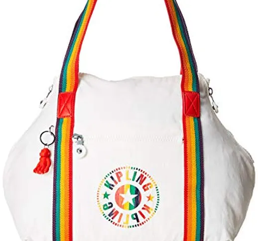 Kipling Art Nc - Borse a secchiello Donna, Bianco (Rainbow White)