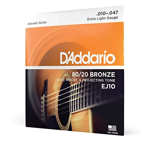 D'Addario EJ10 Set Corde Acustica EJ 80/20 BRZ RND WND