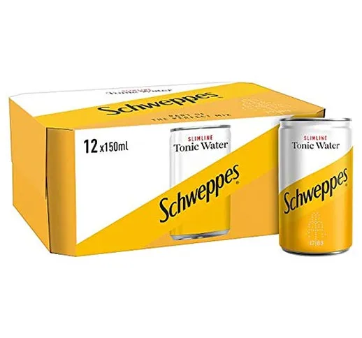 Schweppes - Acqua tonica a basso contenuto calorico, 12 x 150 ml, 1800 g