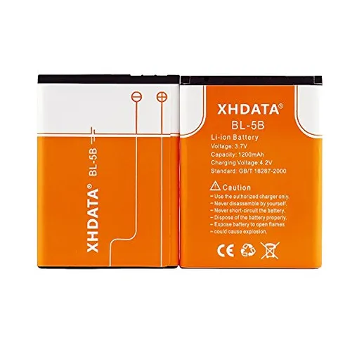 XHDATA BL-5B 3.7V 1200mAh Batteria ricaricabile agli ioni di litio per telefoni cellulari...