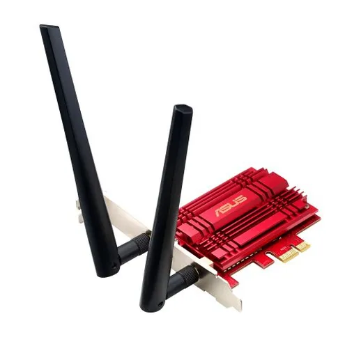 Asus PCE-AC56 Scheda di rete PCI-Ex Wireless AC1300 DUAL Band 400/867 Mbps 2.4Ghz /5Ghz du...