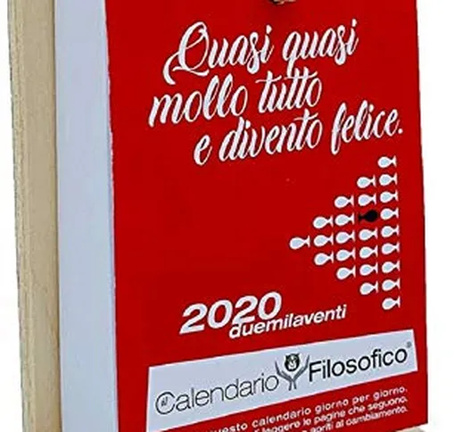 Calendario Filosofico 2020 da Tavolo con Supporto in Legno Formato A6 14x10 cm