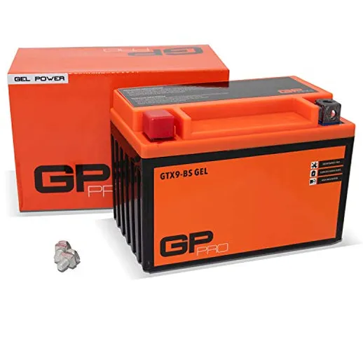 GP-PRO GTX9-BS 12V 9Ah GEL Batteria di avviamento (simile a YTX9-BS / 50812) (Esente da ma...