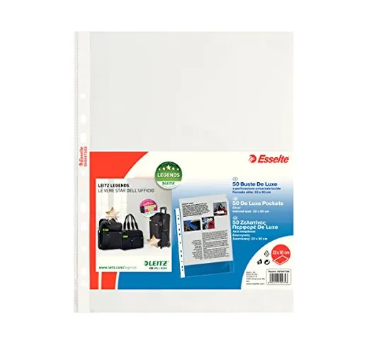 ESSELTE Buste perforate DELUXE - PPL lucido - f.to 22 x 30 cm - 395097500