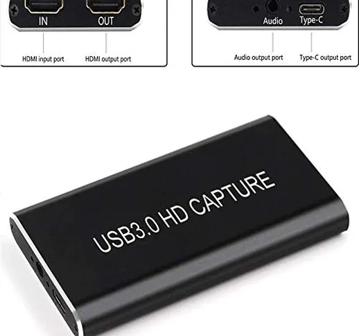 Dream-cool - Scheda di acquisizione video HDMI Game Capture, scheda video Grabber HD su ti...