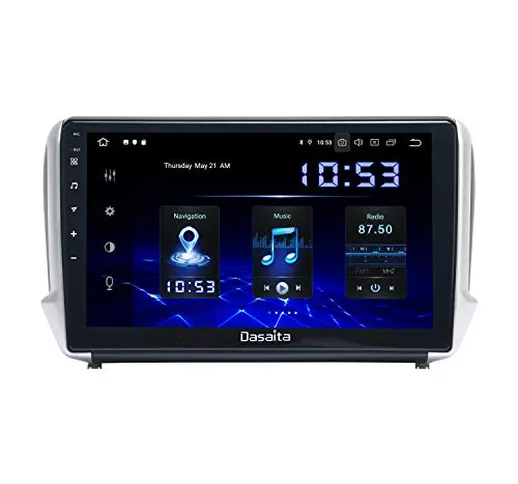 Dasaita 10.2" Android 10.0 Autoradio 1 Din Carplay per Peugeot 2008 208 2012 2013 2014 201...