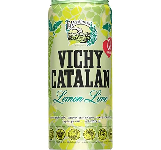 GOOD4YOU Vichy Catalan Acqua Minerale Naturale con Gas Sapore Lime-Limone Lattina 33 cl