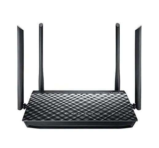 Asus RT-AC1200GPLUS Router Wireless Gigabit Dual Band AC1200, MIMO, 4 Antenne Esterne 5dBi...